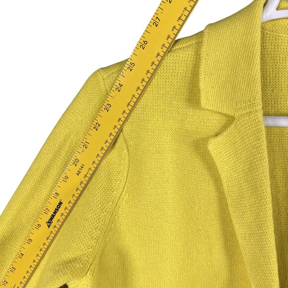 Talbots Womens L Spring Yellow Open Cardigan Wool Blend Knit Sweater Blazer - Picture 12 of 16